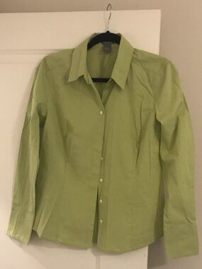 Ann Taylor Light Lime Button-Down Blouse